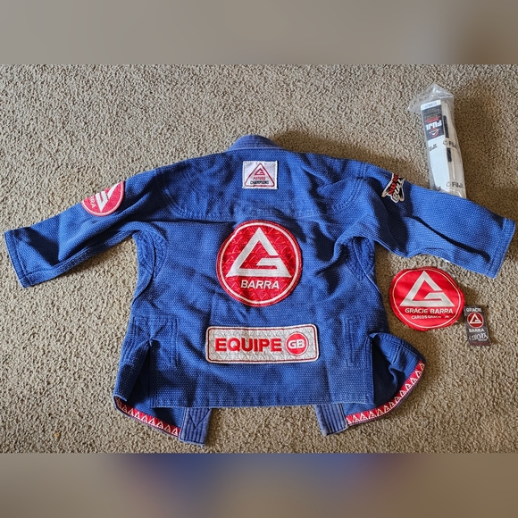 Gracie Barra Youth Y2 Brazilian Jujitsu Jacket Gi Blazer with Belt and Patches - Picture 2 of 12